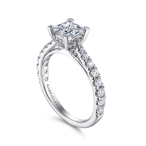 Avery - 14K White Gold Princess Cut Diamond Engagement Ring - 0.53 ct - Shot 3