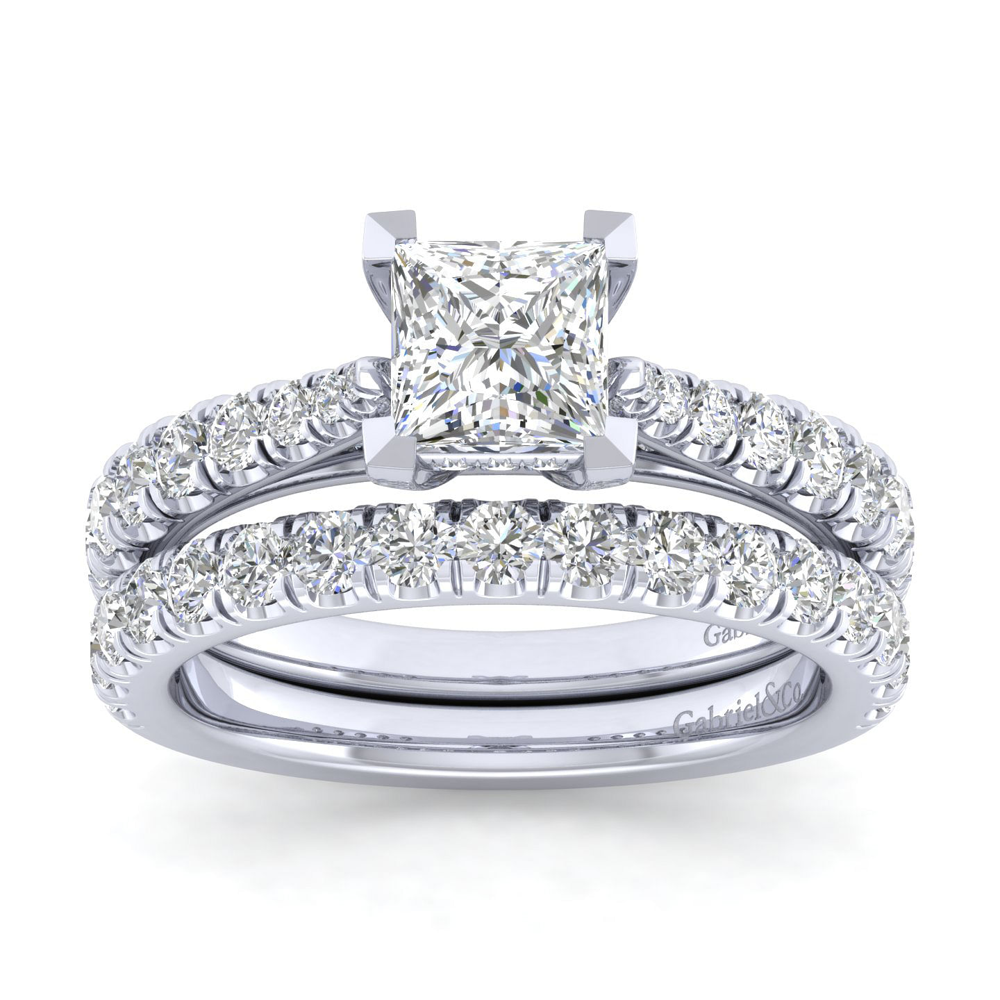 Avery - 14K White Gold Princess Cut Diamond Engagement Ring - 0.53 ct - Shot 4
