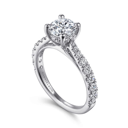 Avery - 14K White Gold Round Diamond Engagement Ring