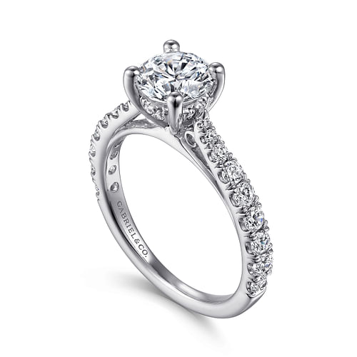 Avery - 14K White Gold Round Diamond Engagement Ring - 0.51 ct - Shot 3