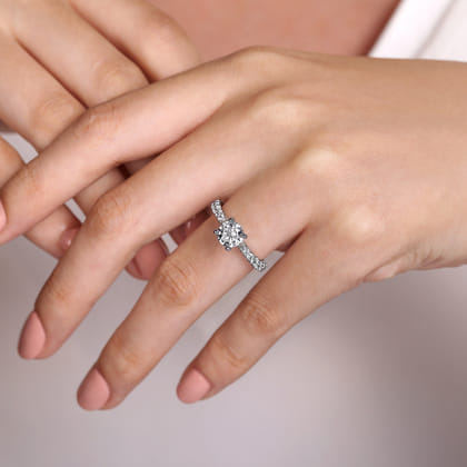 Avery - 14K White Gold Round Diamond Engagement Ring