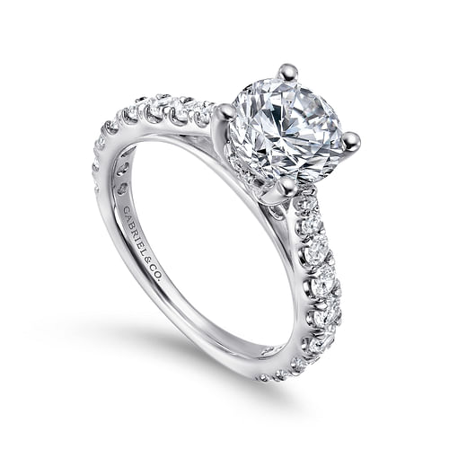 Avery - 14K White Gold Round Diamond Engagement Ring - 0.76 ct - Shot 3