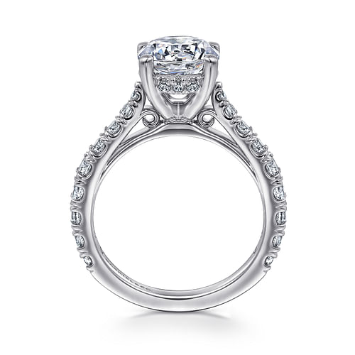 Avery - 14K White Gold Round Diamond Engagement Ring - 0.82 ct - Shot 2