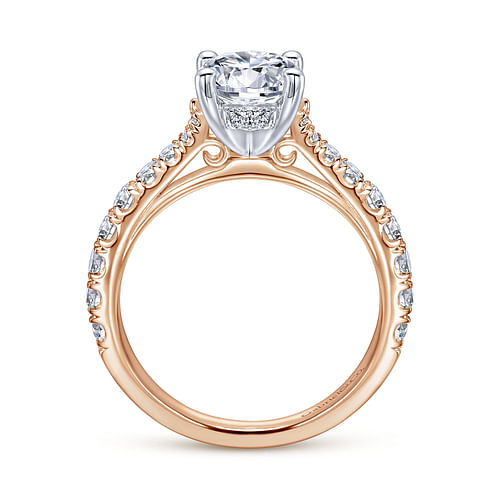 Avery - 14K White-Rose Gold Round Diamond Engagement Ring - 0.51 ct - Shot 2