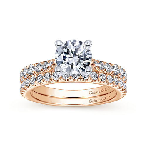 Avery - 14K White-Rose Gold Round Diamond Engagement Ring - 0.51 ct - Shot 4