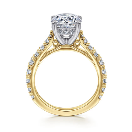 Avery - 14K White-Yellow Gold Round Diamond Engagement Ring