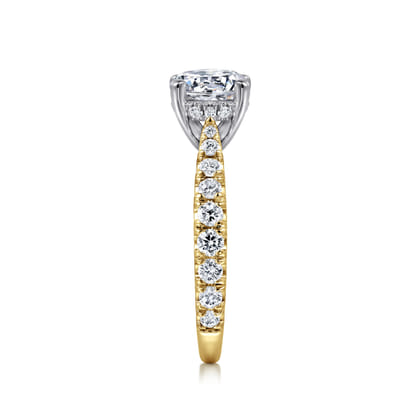 Avery - 14K White-Yellow Gold Round Diamond Engagement Ring