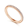 Eternity Band Wedding Ring in 14k Rose Gold with Round Natural Diamond at Gabriel & Co.