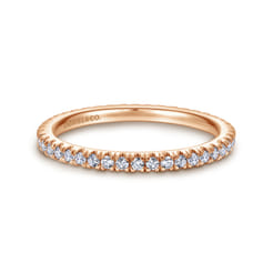 Avignon - 14K Rose Gold French Pave Diamond Eternity Ring
