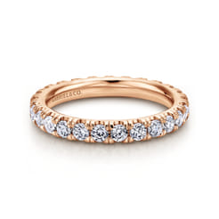 Avignon - 14K Rose Gold French Pave Diamond Eternity Ring