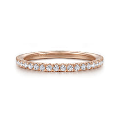 Avignon - 14K Rose Gold French Pave Set Diamond Eternity Band