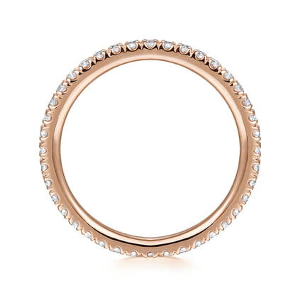 Avignon - 14K Rose Gold French Pave Set Diamond Eternity Band