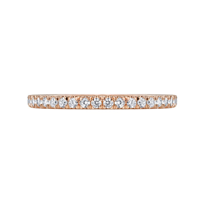 Avignon - 14K Rose Gold French Pave Set Diamond Eternity Band
