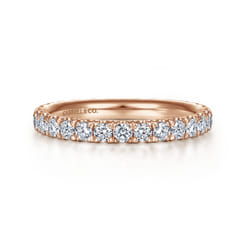Avignon - 14K Rose Gold French Pave Set Diamond Eternity Band