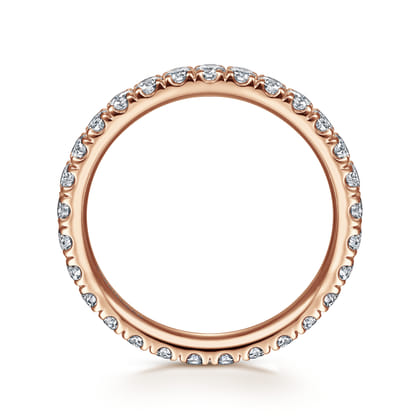 Avignon - 14K Rose Gold French Pave Set Diamond Eternity Band