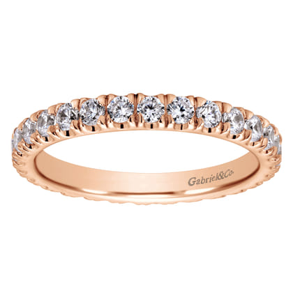 Avignon - 14K Rose Gold French Pave Set Diamond Eternity Band