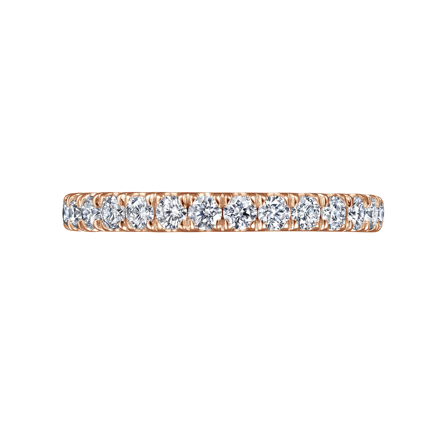 Eternity Band Wedding Ring in 14k Rose Gold with Round Natural Diamond at Gabriel & Co. - Shot 6
