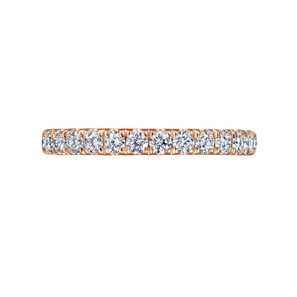 Avignon - 14K Rose Gold French Pave Set Diamond Eternity Band