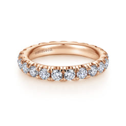 Avignon - 14K Rose Gold French Pave Set Diamond Eternity Band