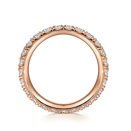Avignon - 14K Rose Gold French Pave Set Diamond Eternity Band