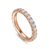 Eternity Band Wedding Ring in 14k Rose Gold with Round Natural Diamond at Gabriel & Co.