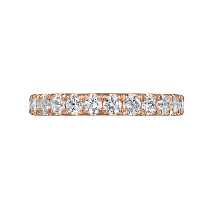 Avignon - 14K Rose Gold French Pave Set Diamond Eternity Band