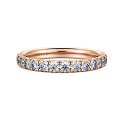 Avignon - 14K Rose Gold French Pave Set Diamond Eternity Band