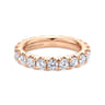 Eternity Band Wedding Ring in 14k Rose Gold with Round Natural Diamond at Gabriel & Co.