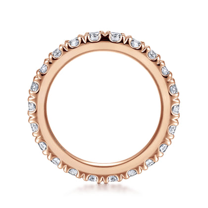 Avignon - 14K Rose Gold French Pave Set Diamond Eternity Band