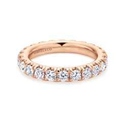 Avignon - 14K Rose Gold French Pave Set Diamond Eternity Band