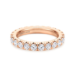 Avignon - 14K Rose Gold French Pave Set Diamond Eternity Band