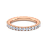 Eternity Band Wedding Ring in 14k Rose Gold with Round Natural Diamond at Gabriel & Co.