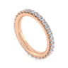 Eternity Band Wedding Ring in 14k Rose Gold with Round Natural Diamond at Gabriel & Co.