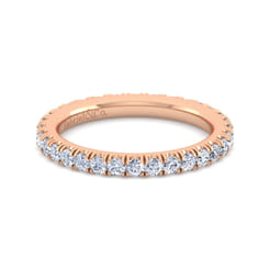 Avignon - 14K Rose Gold French Pave Set Diamond Eternity Band