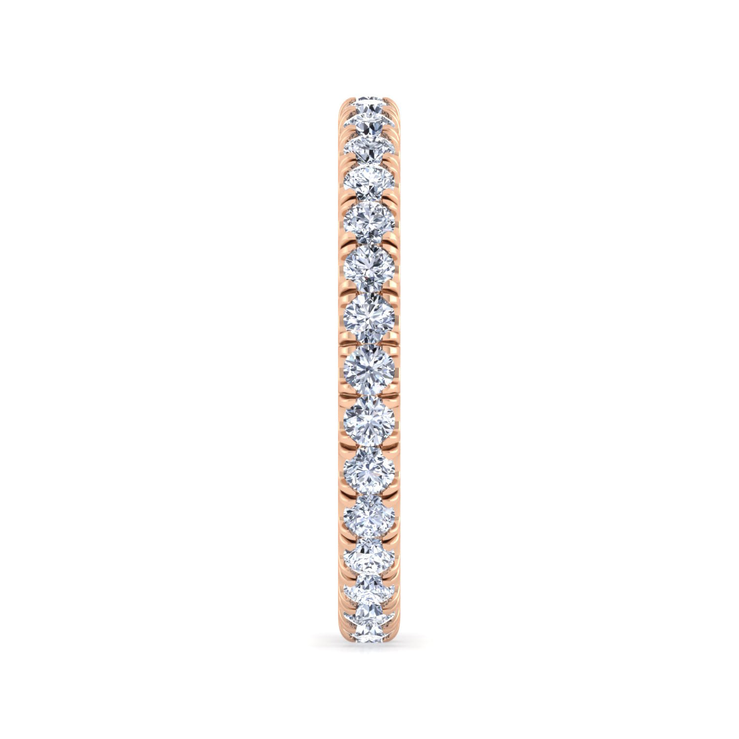 Eternity Band Wedding Ring in 14k Rose Gold with Round Natural Diamond at Gabriel & Co. - Shot 4