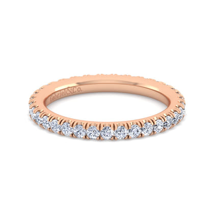 Avignon - 14K Rose Gold French Pave Set Diamond Eternity Band