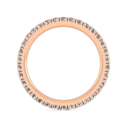 Avignon - 14K Rose Gold French Pave Set Diamond Eternity Band