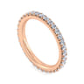 Eternity Band Wedding Ring in 14k Rose Gold with Round Natural Diamond at Gabriel & Co.