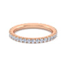 Eternity Band Wedding Ring in 14k Rose Gold with Round Natural Diamond at Gabriel & Co.