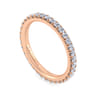 Eternity Band Wedding Ring in 14k Rose Gold with Round Natural Diamond at Gabriel & Co.