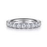 Straight Wedding Ring in 14k White Gold with Round Natural Diamond at Gabriel & Co.