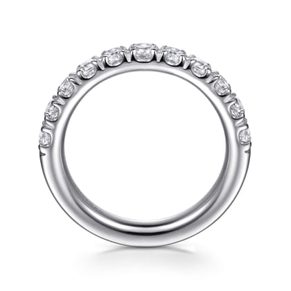 Avignon - 14K White Gold 11 Stone French Pave Set Diamond Anniversary Band