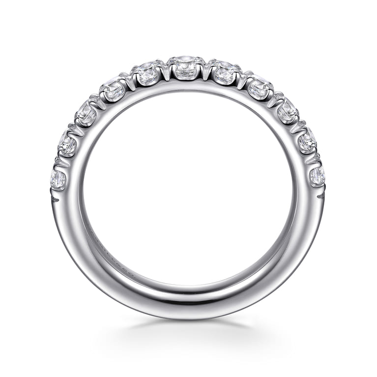 Straight Wedding Ring in 14k White Gold with Round Natural Diamond at Gabriel & Co. - Shot 2