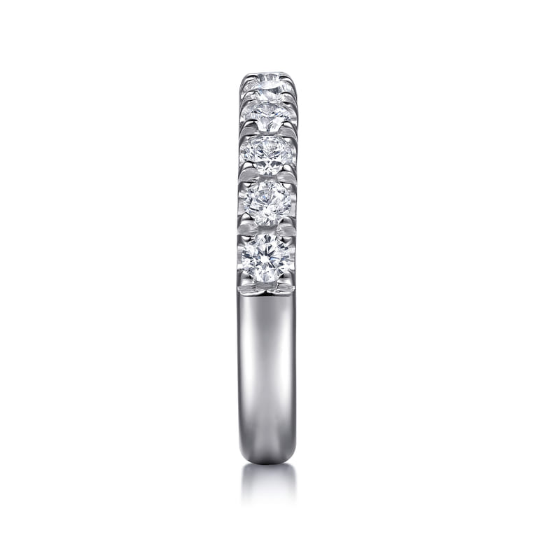 Straight Wedding Ring in 14k White Gold with Round Natural Diamond at Gabriel & Co. - Shot 4