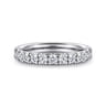 Straight Wedding Ring in 14k White Gold with Round Natural Diamond at Gabriel & Co.