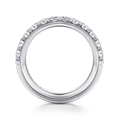 Avignon - 14K White Gold 13 Stone French Pave Set Diamond Anniversary Band