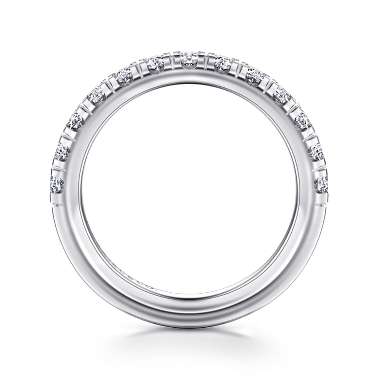 Straight Wedding Ring in 14k White Gold with Round Natural Diamond at Gabriel & Co. - Shot 2