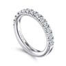 Straight Wedding Ring in 14k White Gold with Round Natural Diamond at Gabriel & Co.