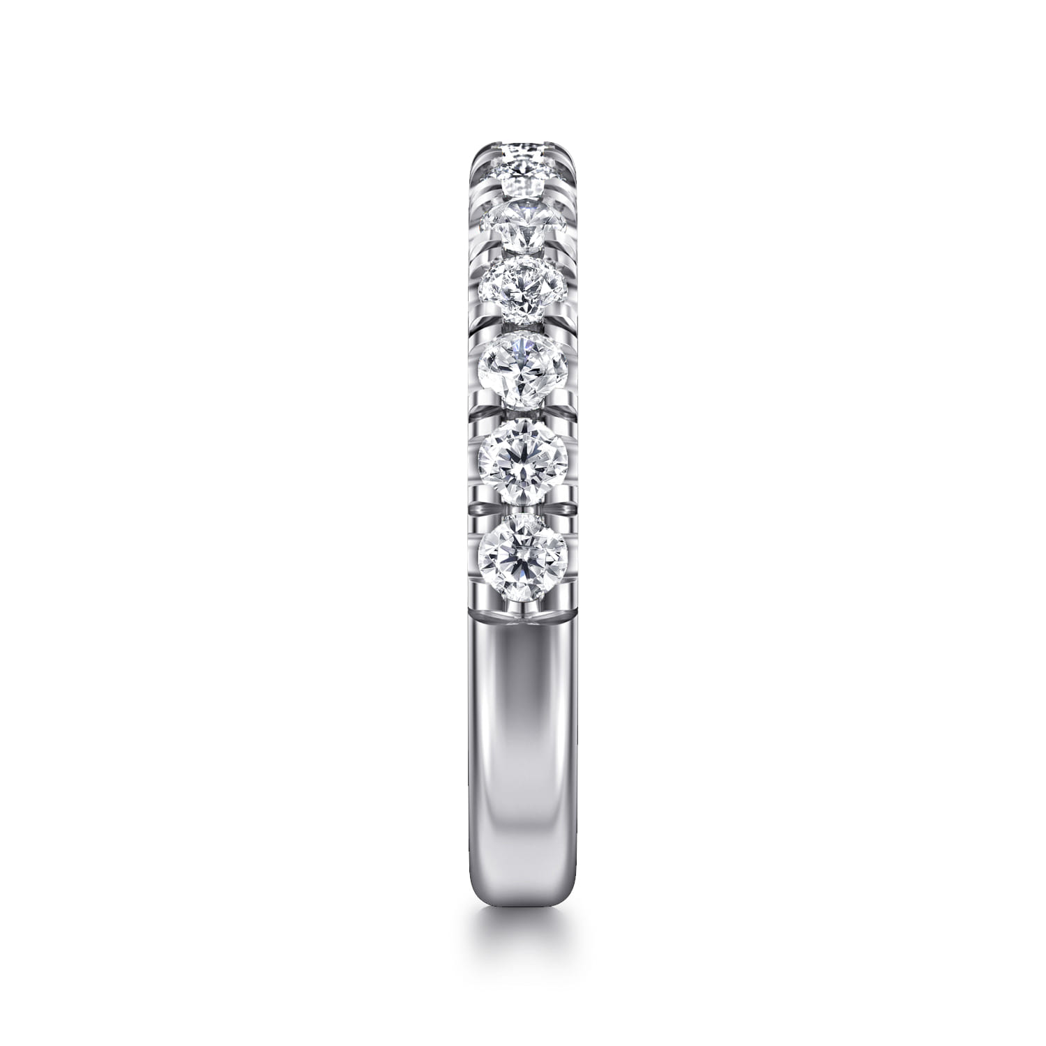 Straight Wedding Ring in 14k White Gold with Round Natural Diamond at Gabriel & Co. - Shot 4