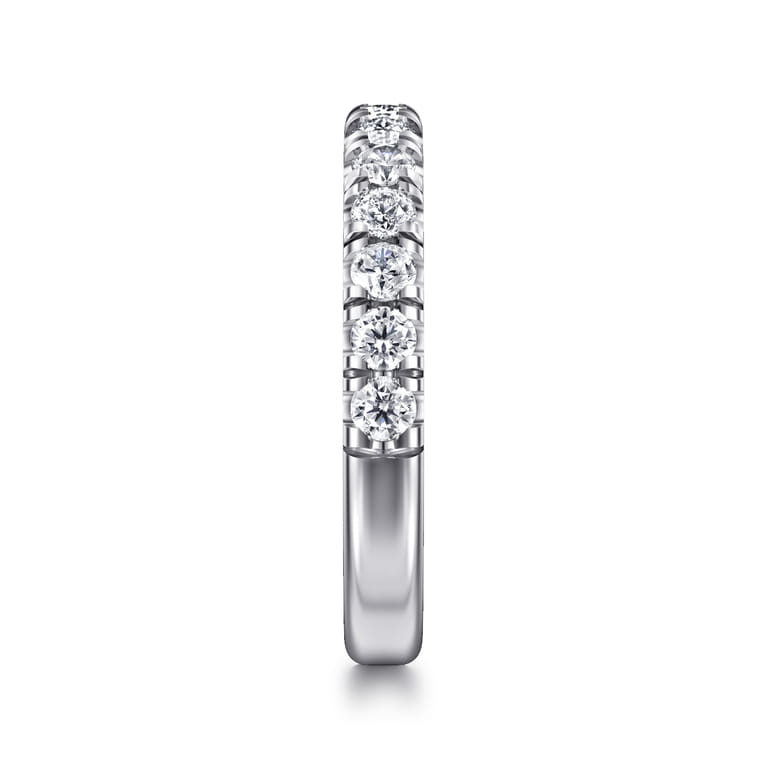 Straight Wedding Ring in 14k White Gold with Round Natural Diamond at Gabriel & Co. - Shot 4